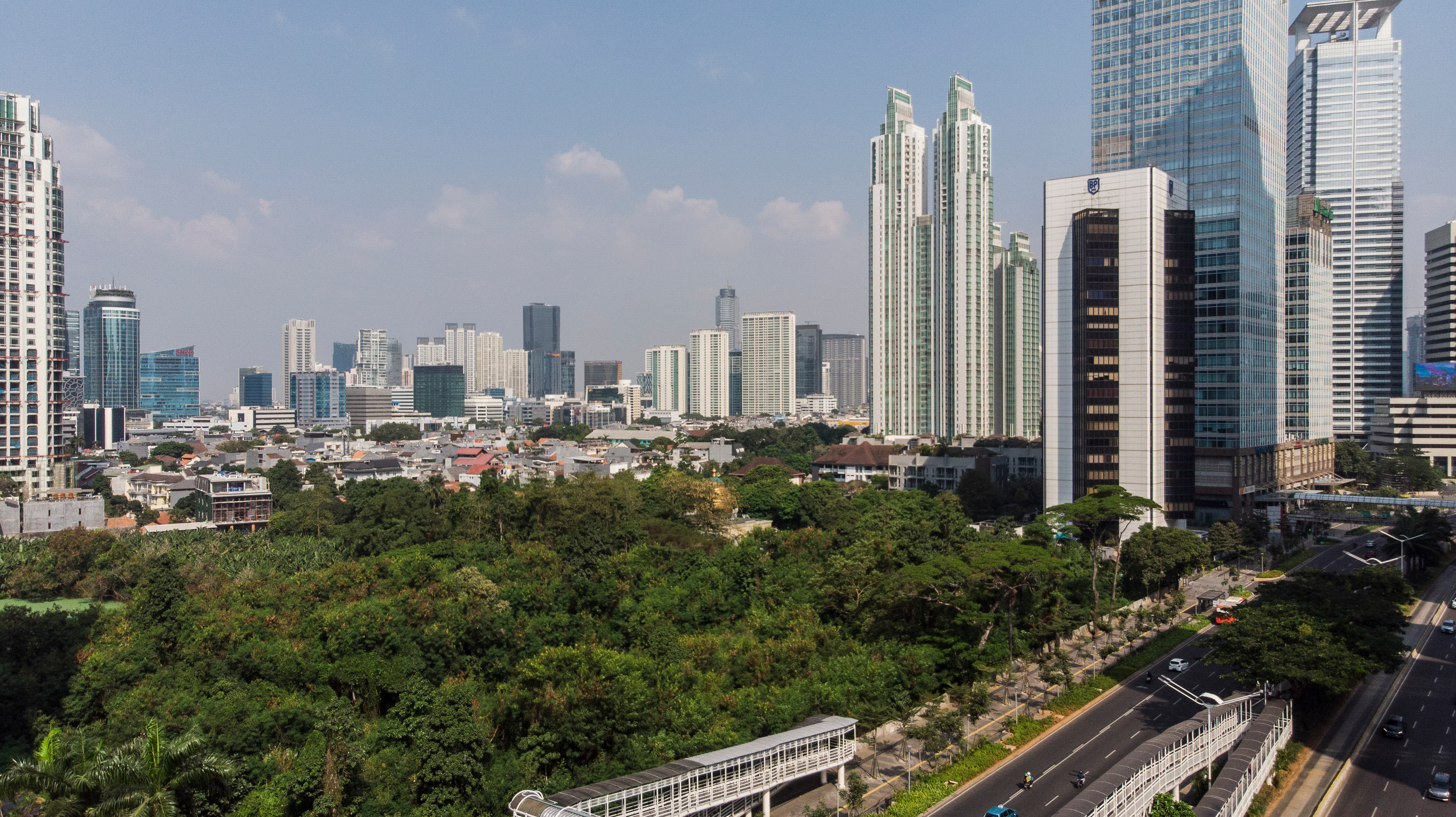 De skyline van Jakarta